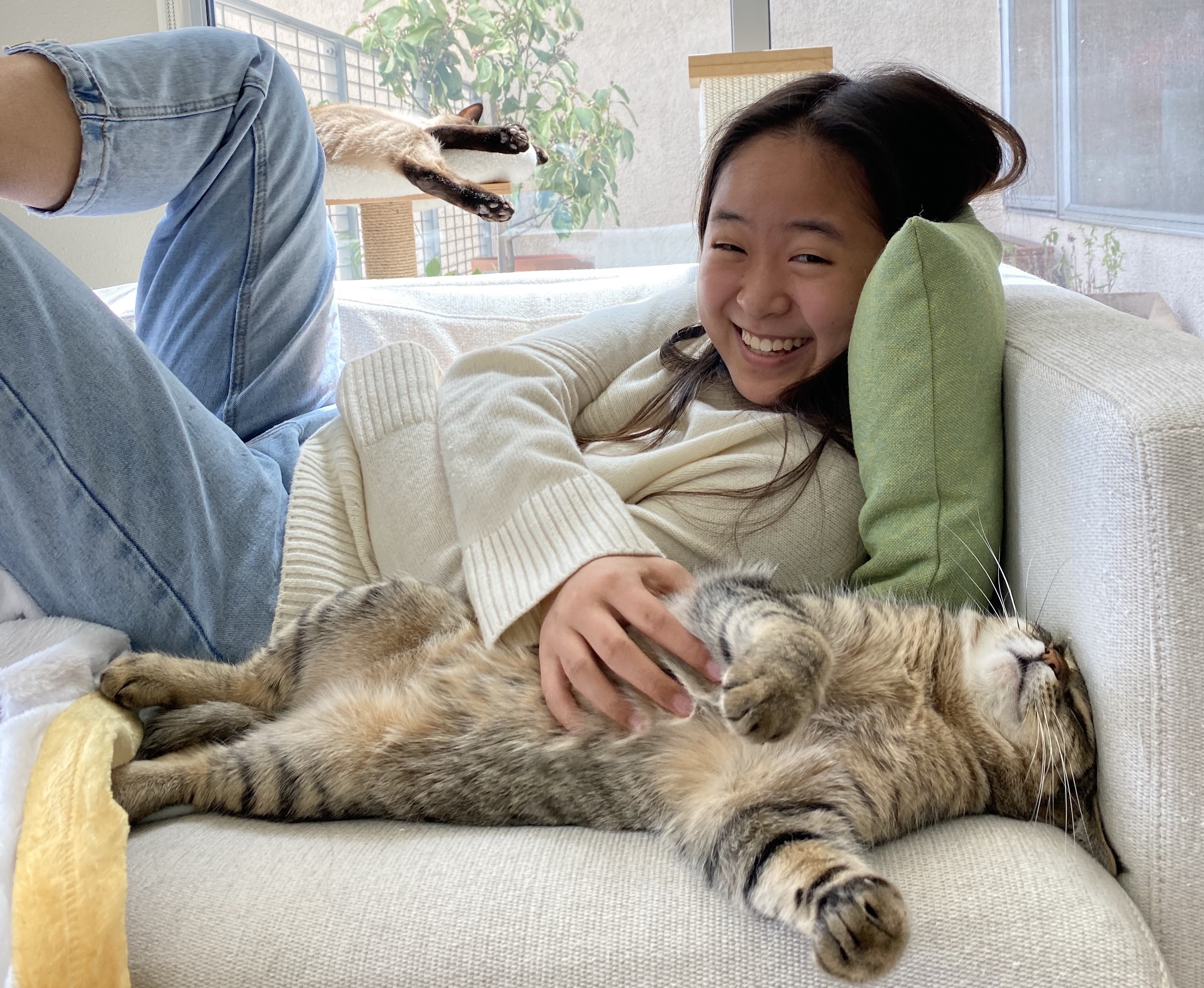 Carolyn and a cat